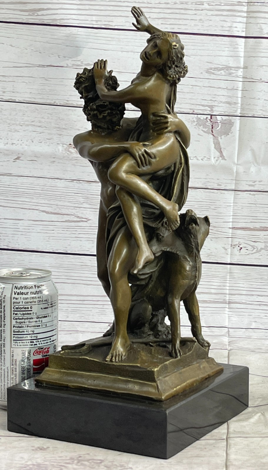 Handcrafted bronze sculpture Nude Sabine Of Abduction Pluto God Greek Signed