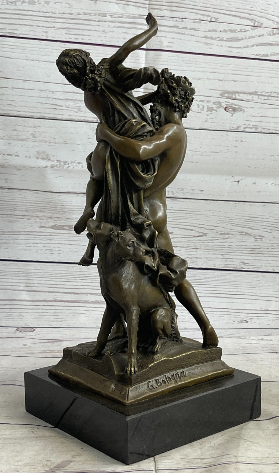 Handcrafted bronze sculpture Nude Sabine Of Abduction Pluto God Greek Signed