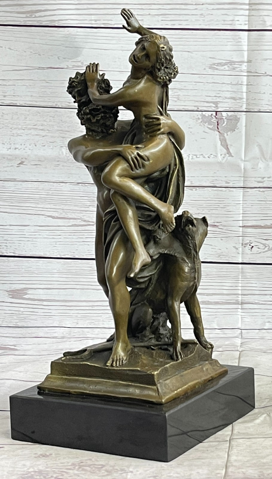 Handcrafted bronze sculpture Nude Sabine Of Abduction Pluto God Greek Signed