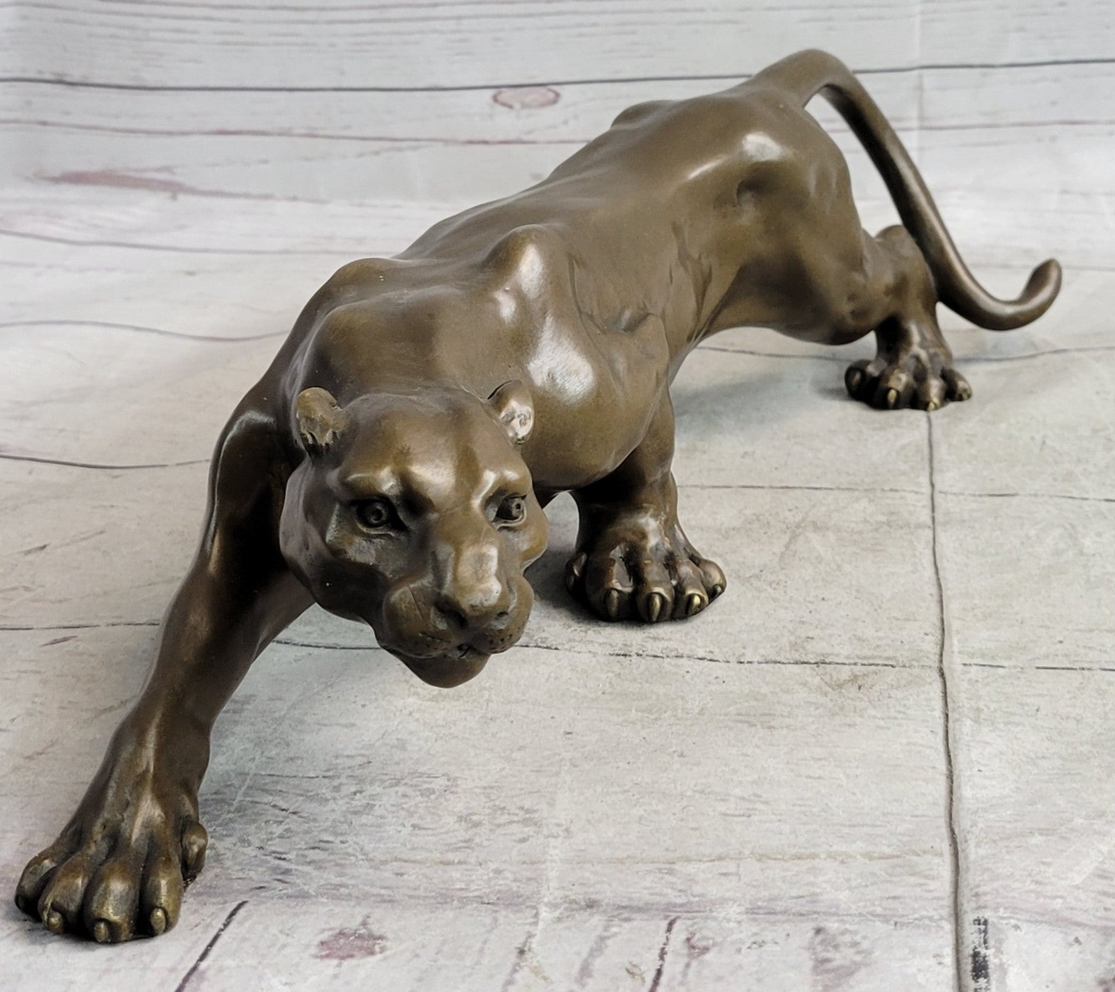 Jaguar Panther Leopard Cougar Mountain Lion Bronze Hot Cast Statue Figurine