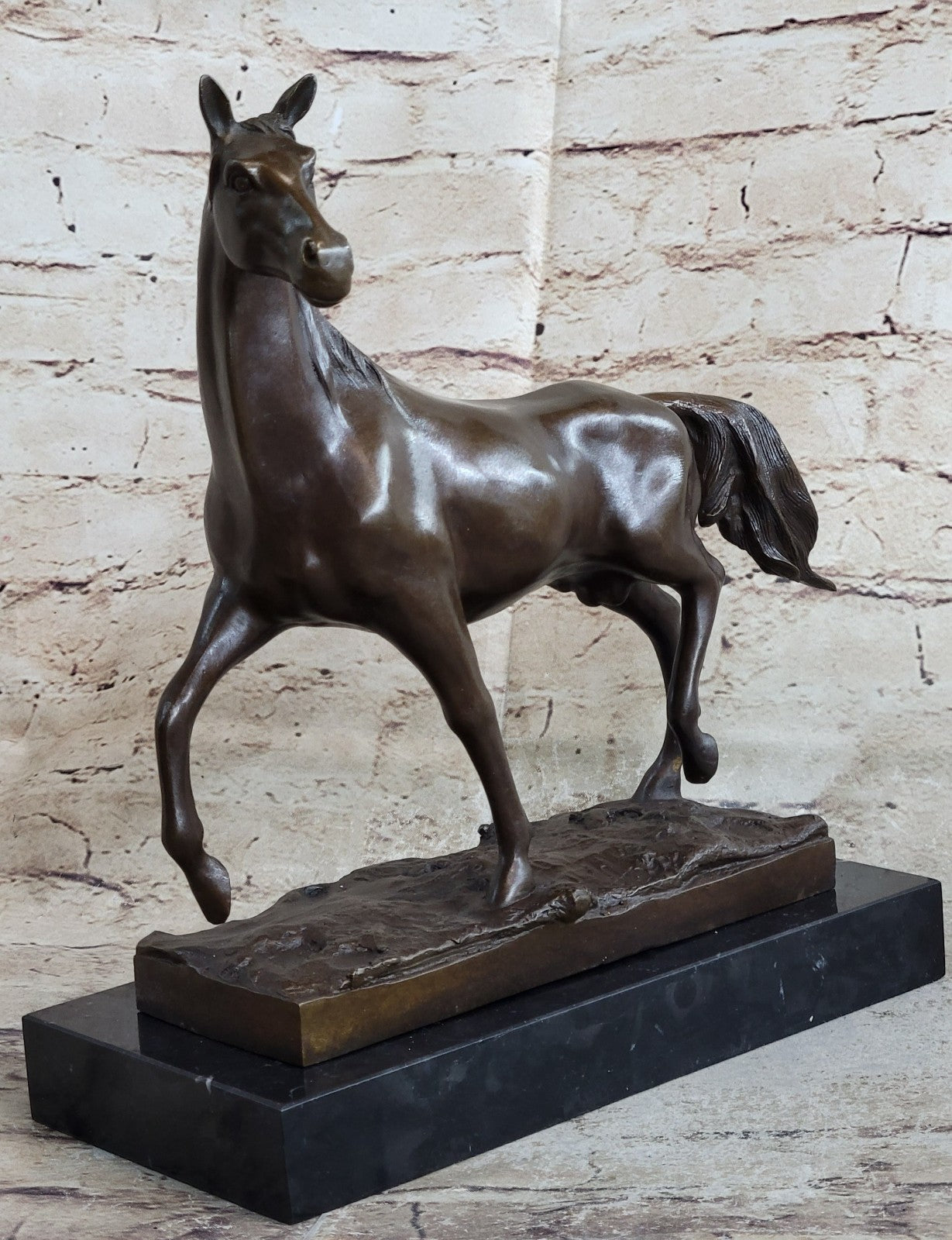 Genuine 100% Solid Bronze Horse Lovers Horse Sculpture Statue Equestri