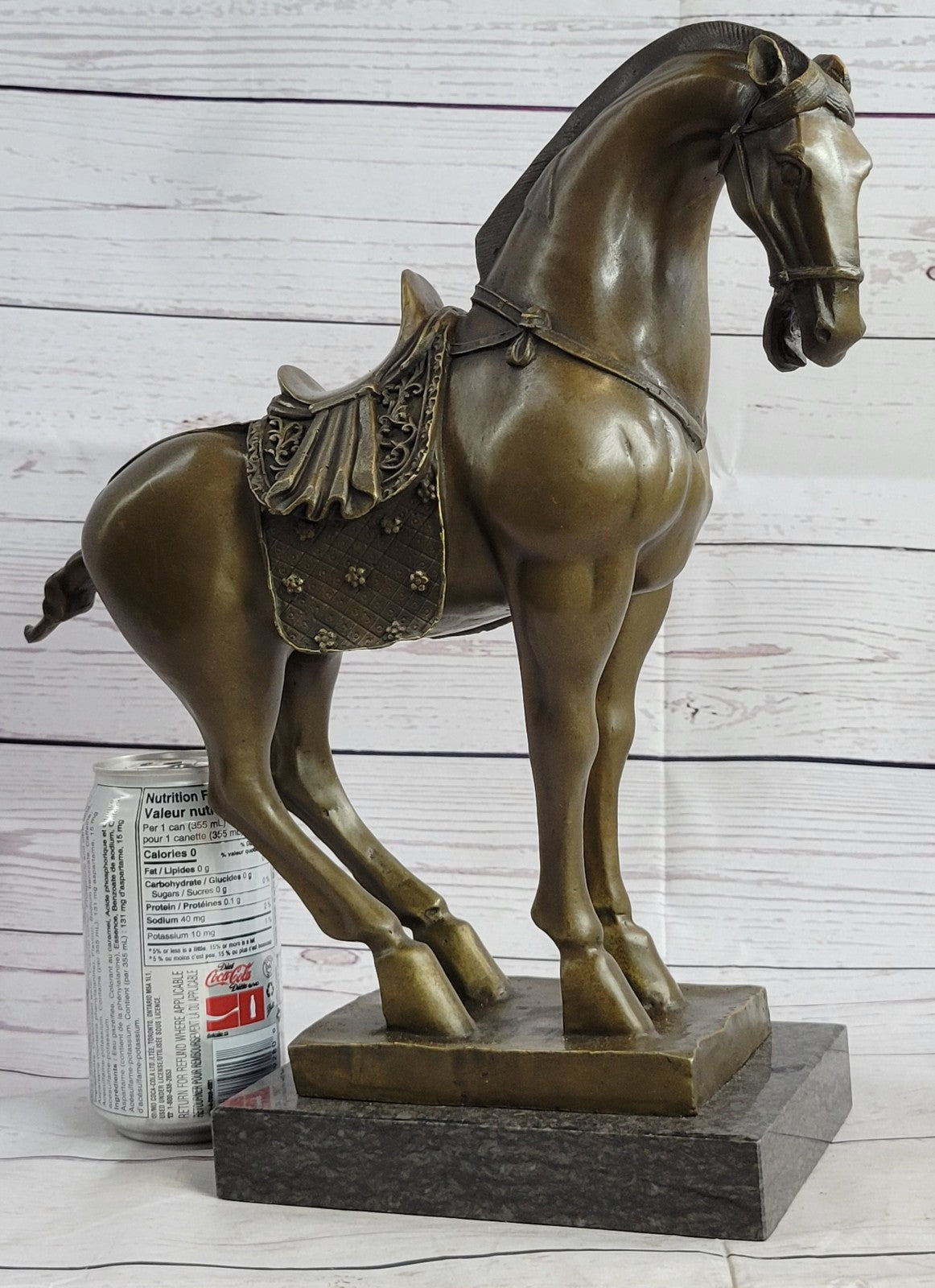 Vintage Brass Horse Head Statue, French Equestrian Trophy