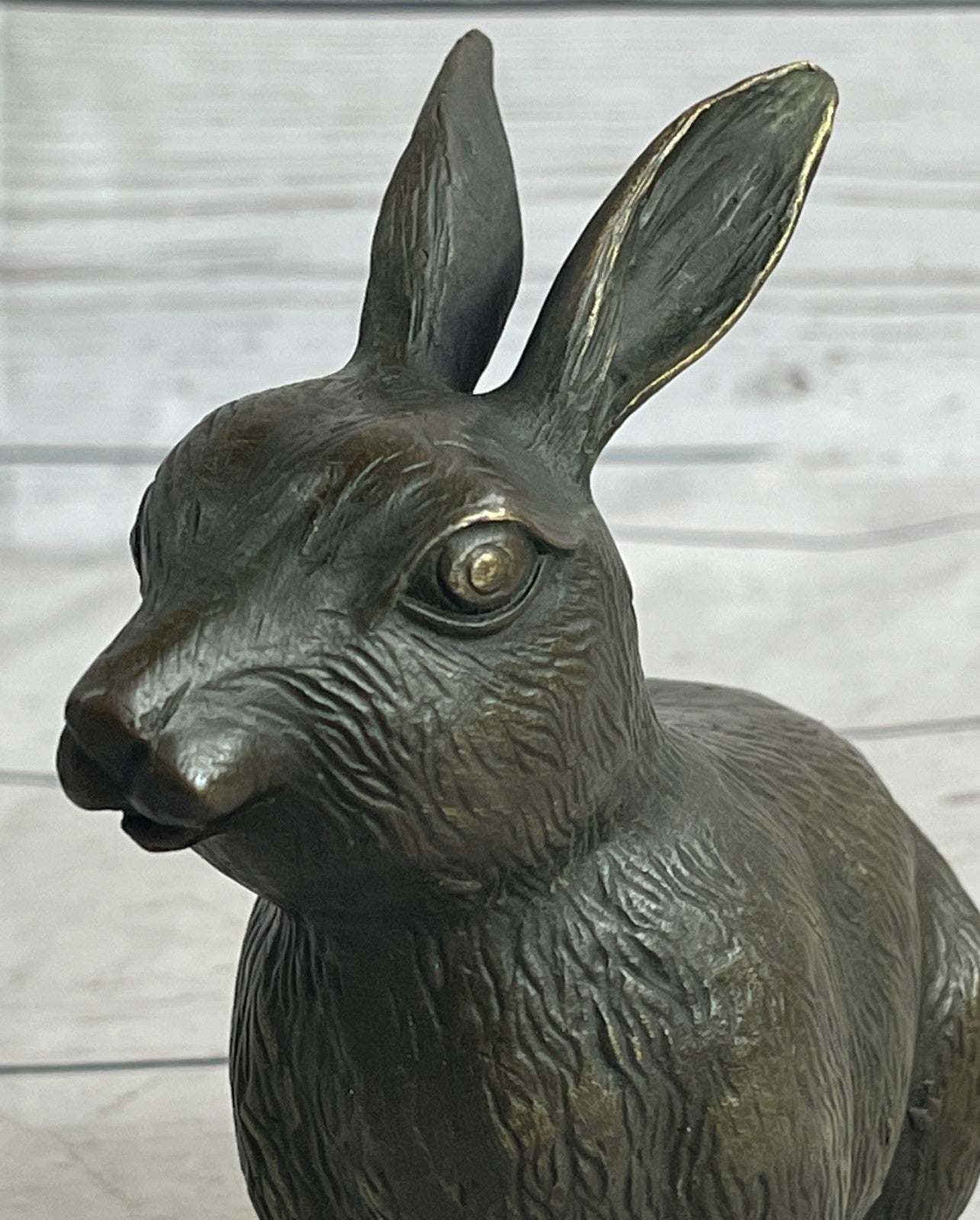 Bunny Rabbit Vintage 100% Bronze Sculpture-Signed Milo Lost Wax Method Figurine