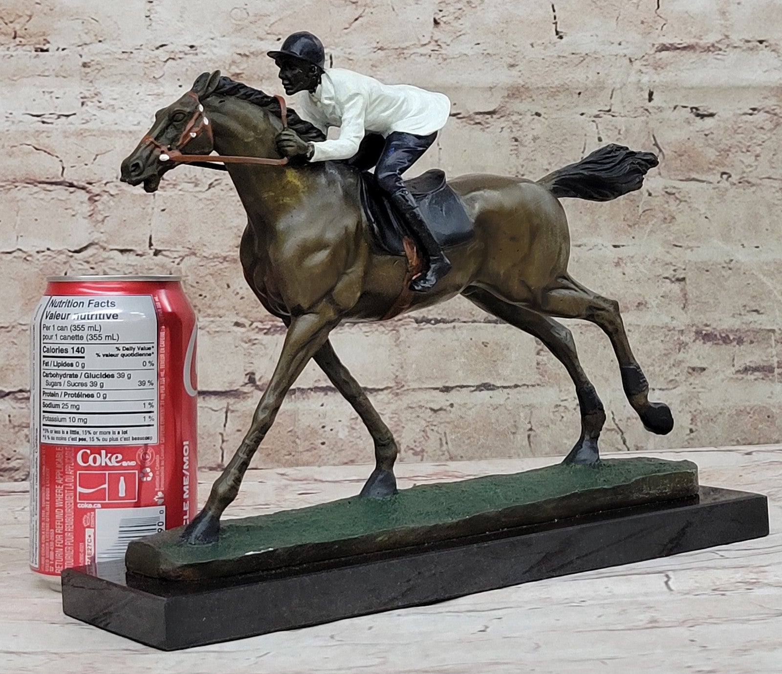 Horse Jockey Racing Equine Art Tribute Thoroughbred Bronze Marble Statue  Gift