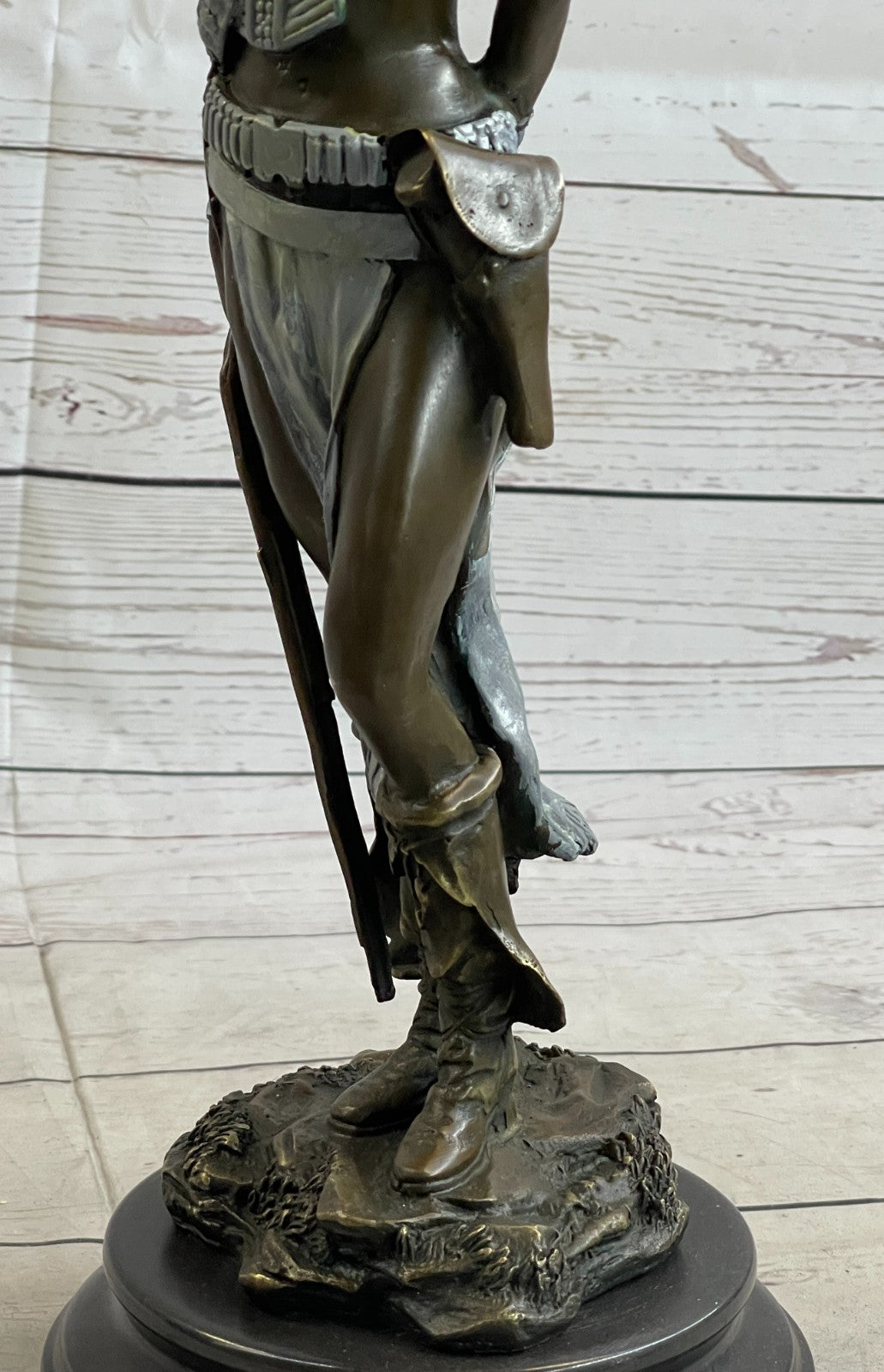 Signed Native American Indian Girl Bronze Sculpture Statue Figurine Home Decor