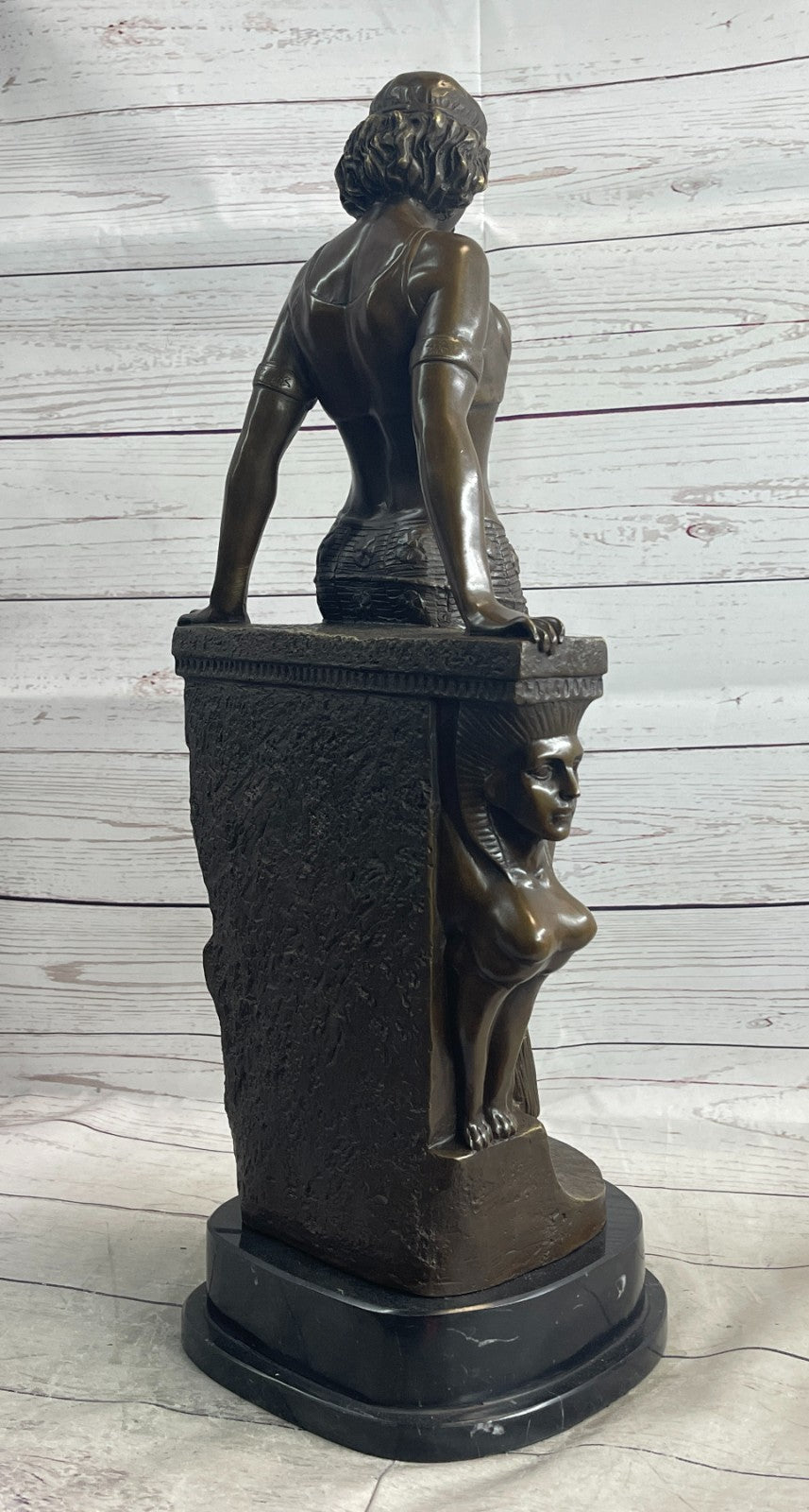 Signed Egyptian Princess bronze Patina Figurine Statue {Great Gift