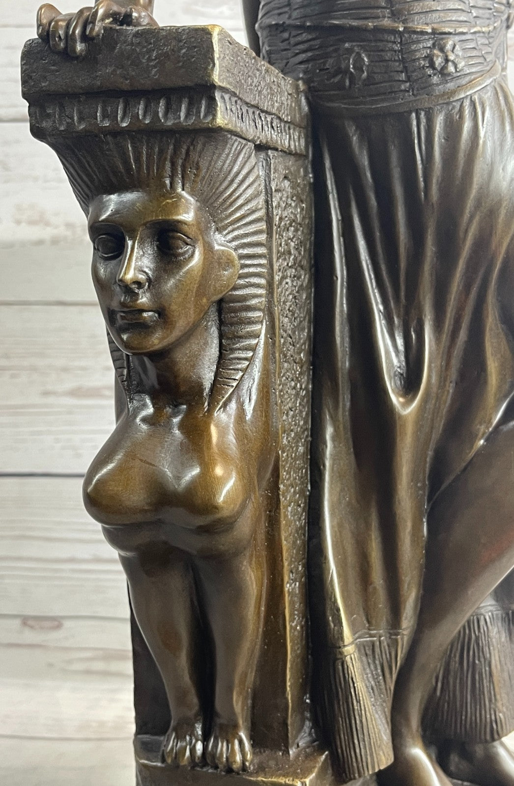 Signed Egyptian Princess bronze Patina Figurine Statue {Great Gift