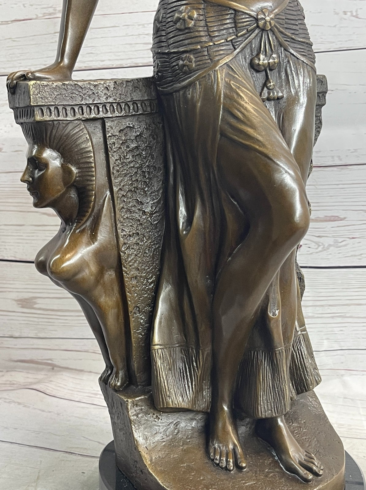 Signed Egyptian Princess bronze Patina Figurine Statue {Great Gift