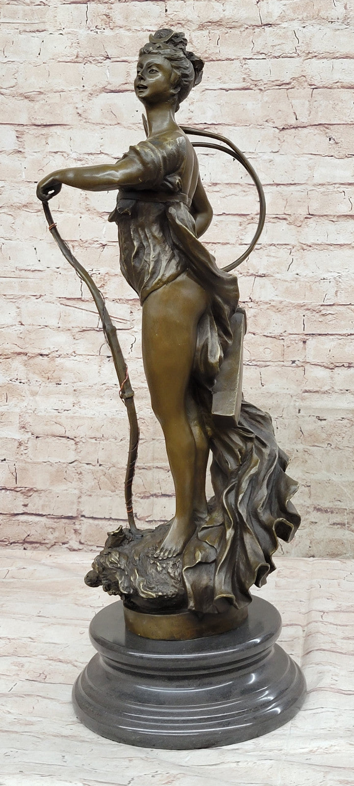 Mythical Diana Hunter with Boar Bronze Sculpture by Milo - Signed Artwork Statue