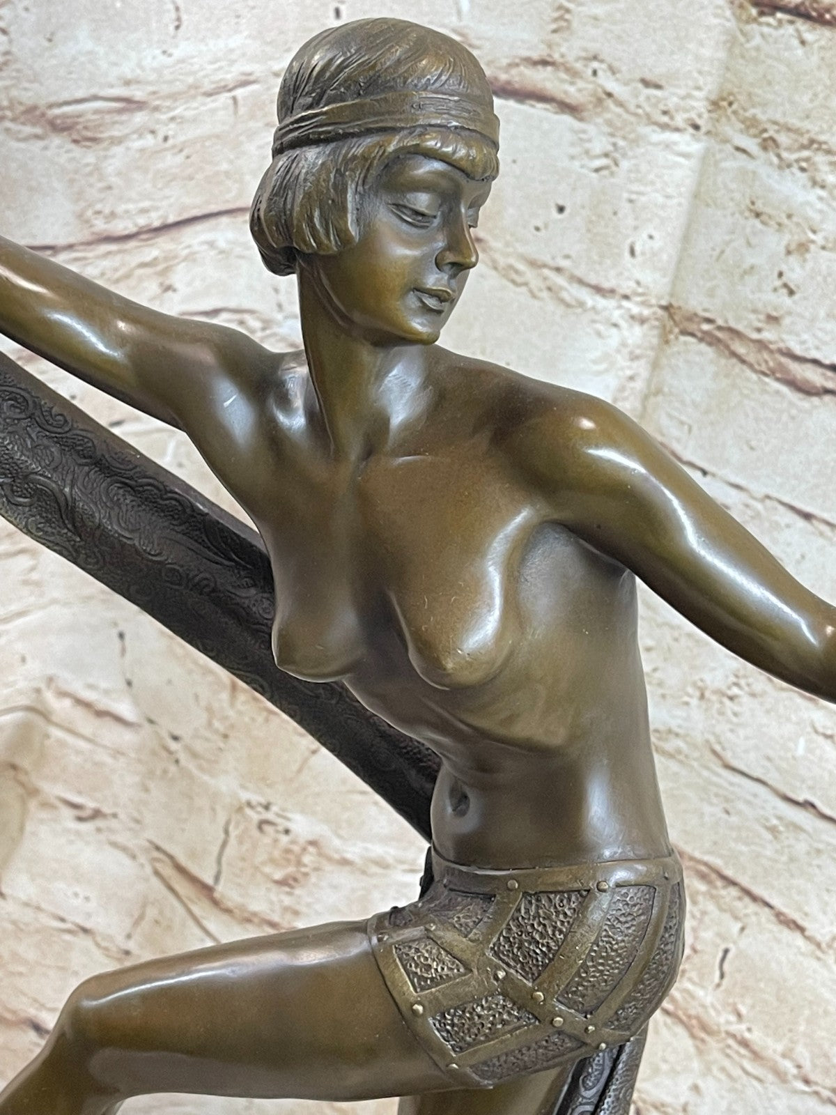 Antique Art Deco Female Nude Brass Sculpture/ Statue