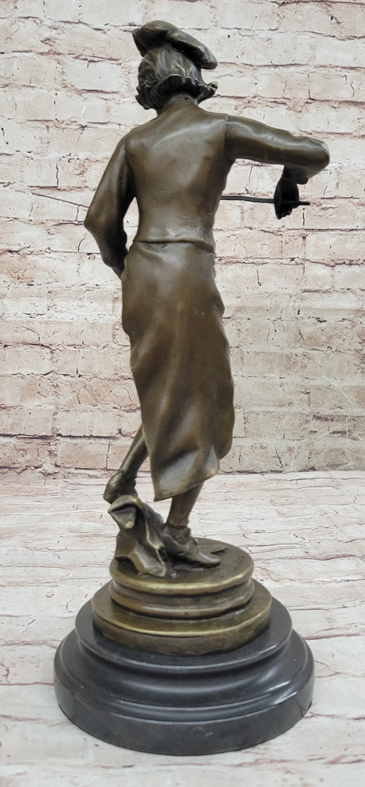 Violin Fidler Player Boy Bronze Sculpture Statue Modern Figure Male Artwork  Art