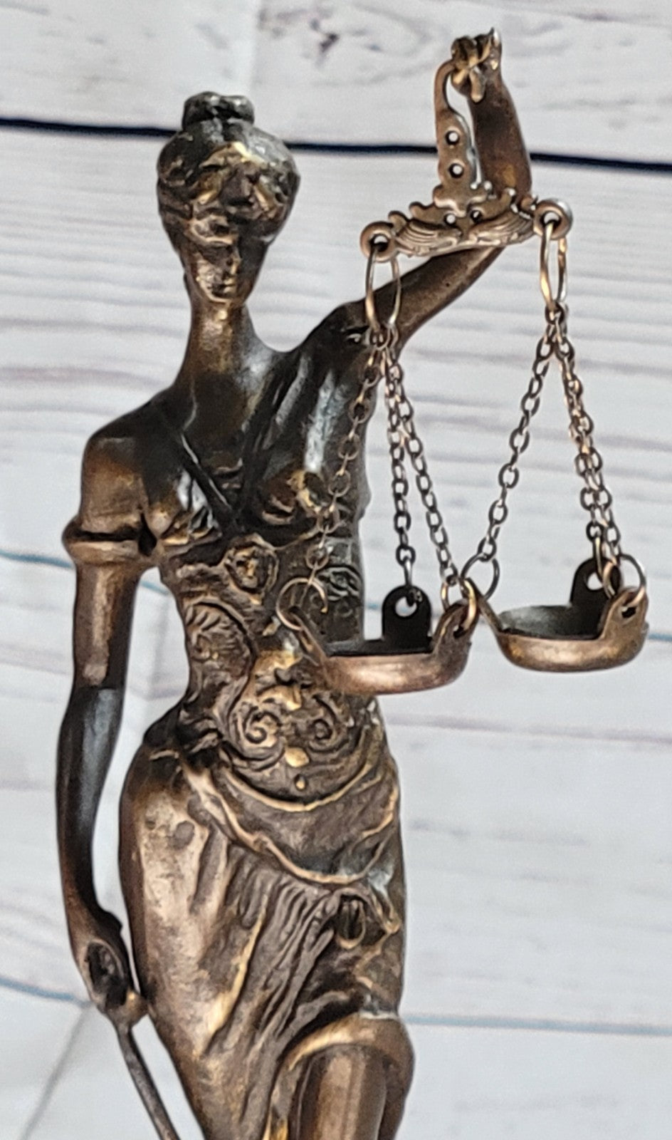 Handcrafted Marble Figurine of Lady Justice with Scales and Blindfold Sale