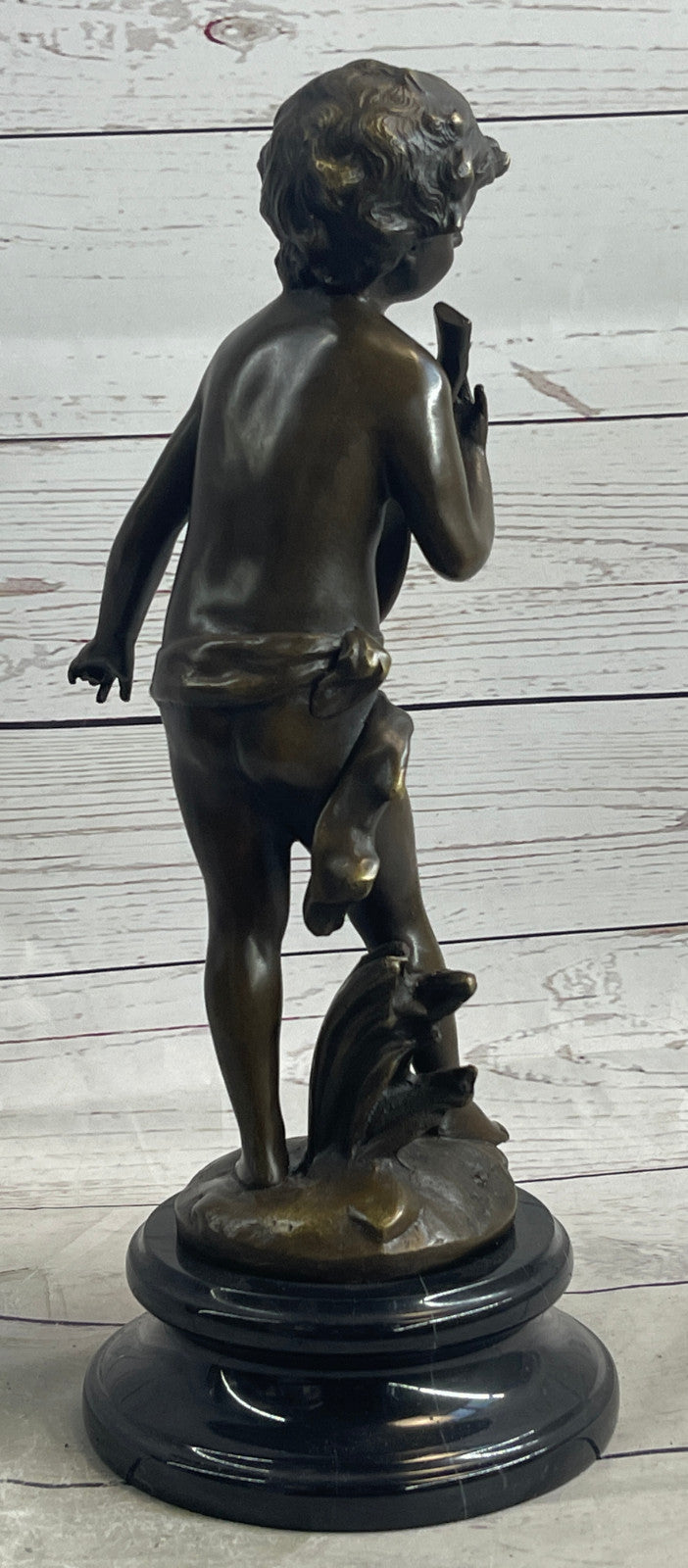 Moreau Bronze Sculpture of Young Boy Musician with Banjo Hot Cast