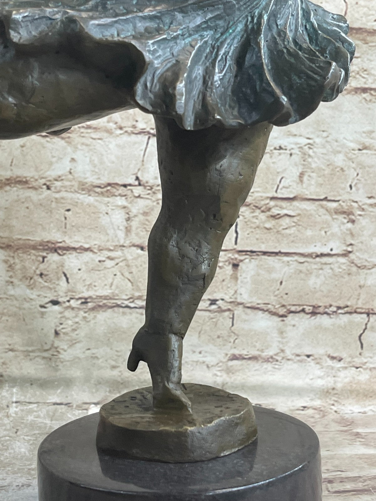 Handcrafted Detailed Verdi Patina Trophy Dancer Signed Original Bronze Sculpture