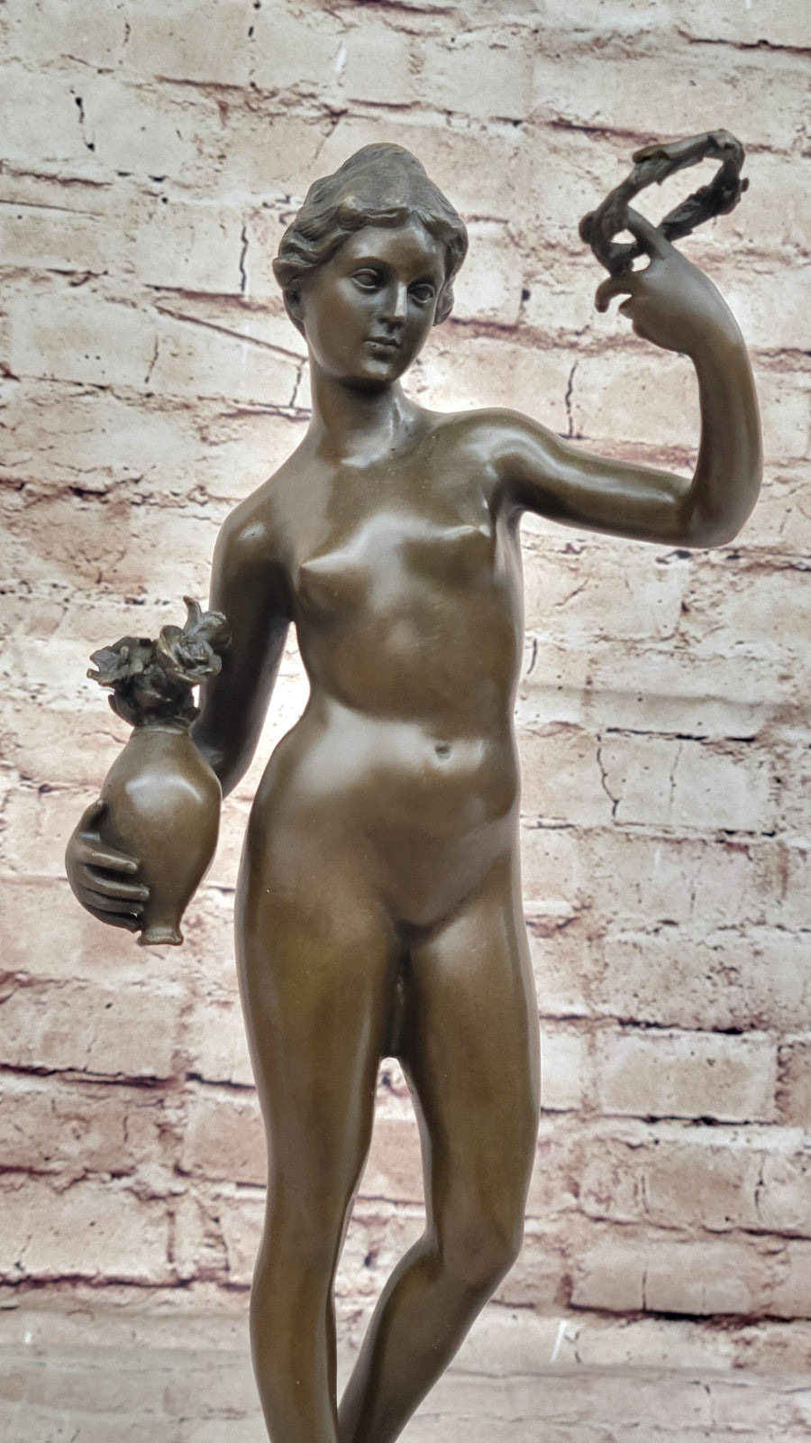 Home Office Decor: Genuine Bronze Naked Lady Statue by Adriaen de Vries