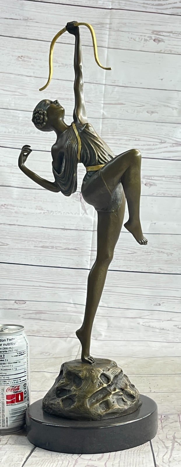 Large Vintage Sculpture French "Le Faguays" Bronze Statue Goddess DIANA Nude