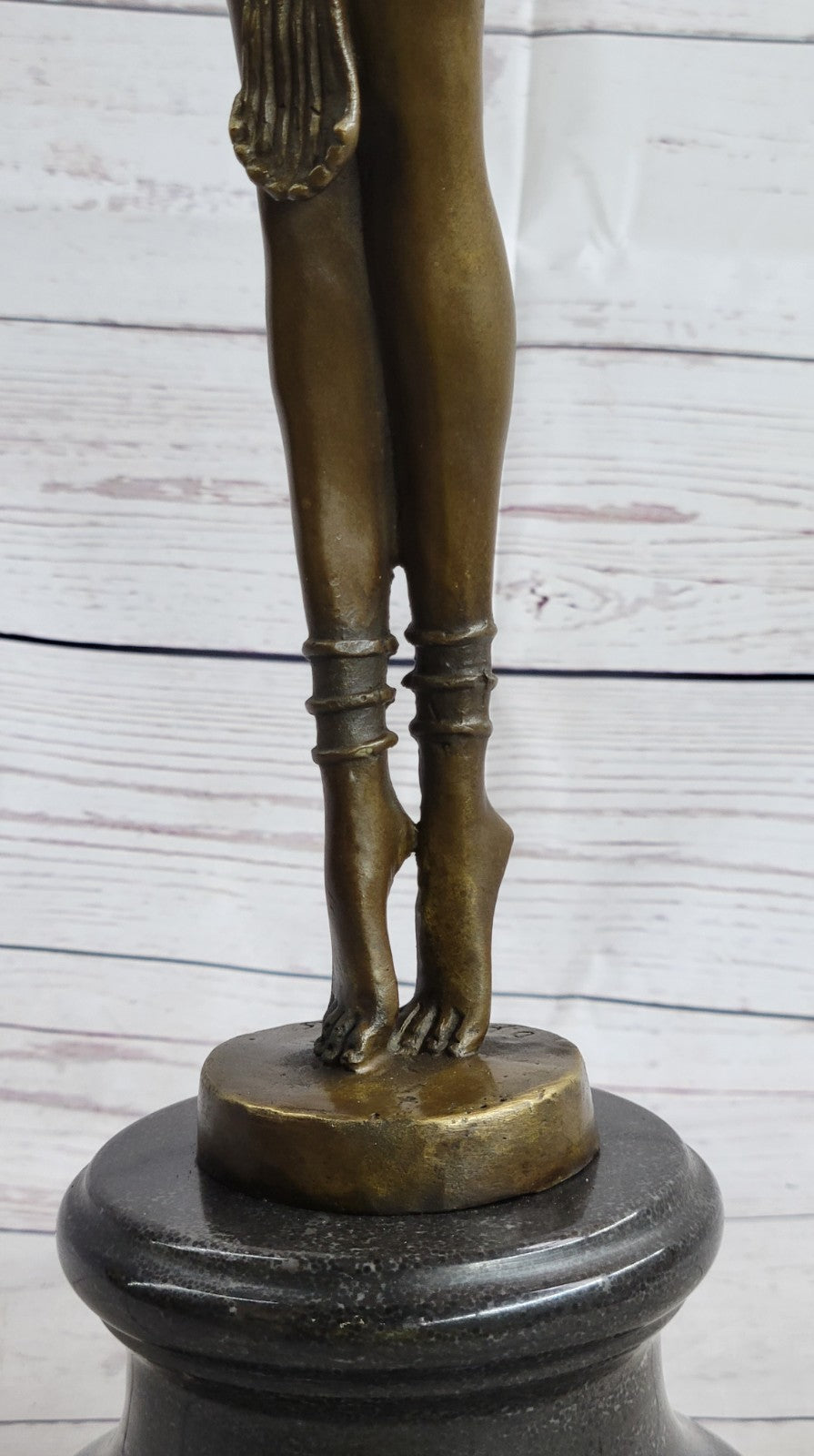 LARGE DIMITRI CHIPARUS DANCER ART DECO BRONZE SCULPTURE MARBLE BASE FIGURINE ART