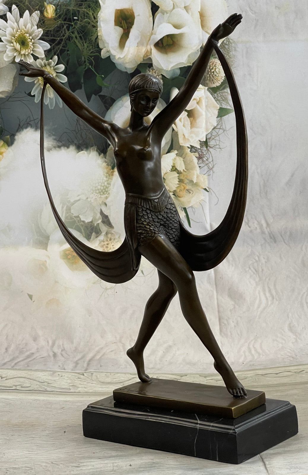 Bronze Sculpture Dance Dancer Dancing Trophy Hand Made Statue by Fayral Deal