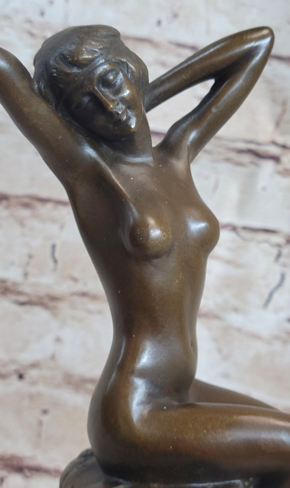 Art Deco/Nouveau Hot Cast Naked Lady Bronze Masterpiece Home Office Decor Figure