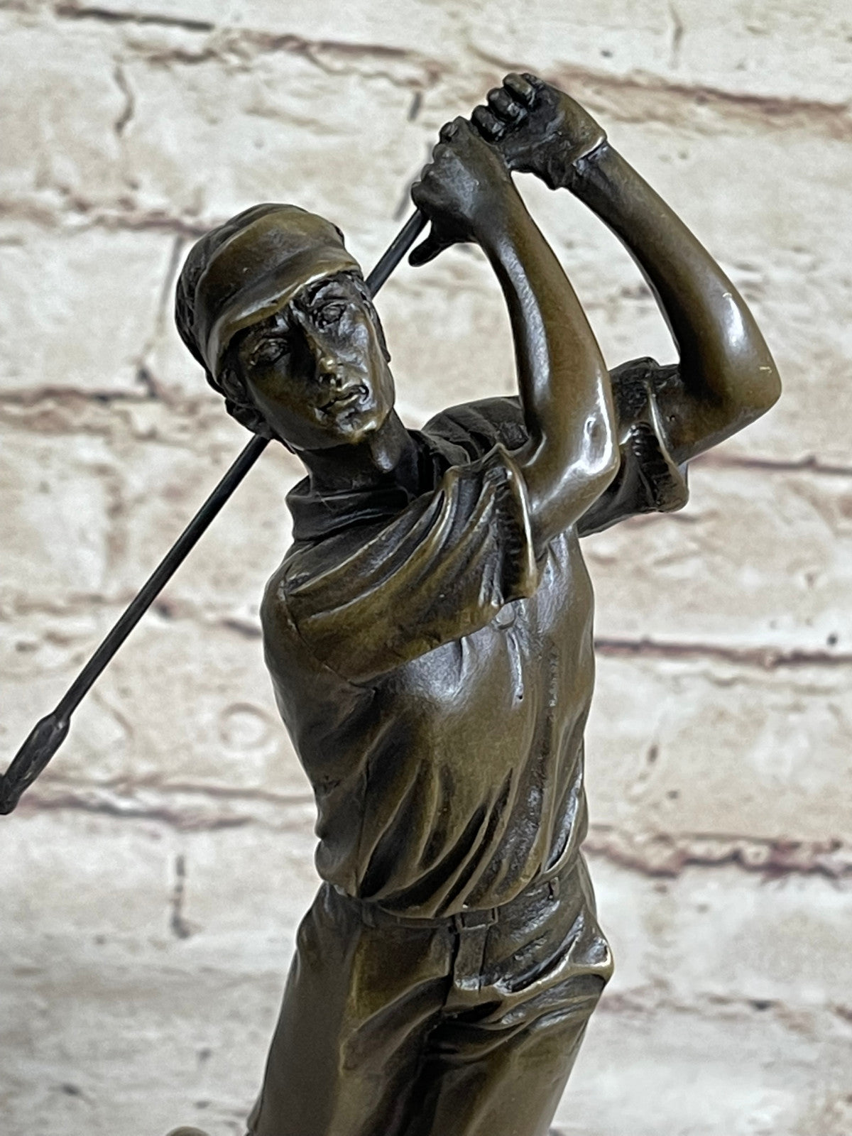 Golfer Golf Golfing Hand Made Sportsman Bronze Sculpture Statue Figurine Figur T