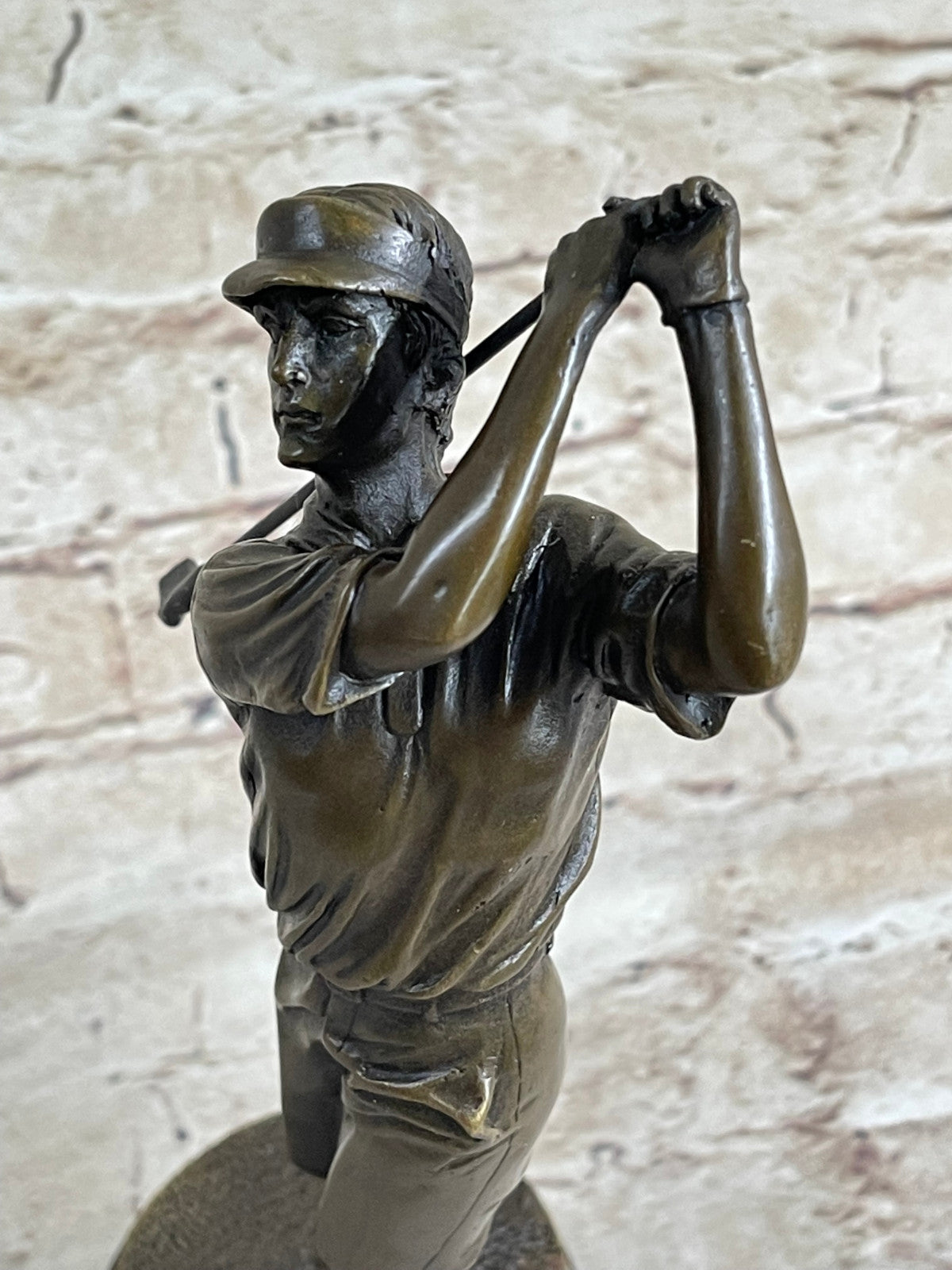 Golfer Golf Golfing Hand Made Sportsman Bronze Sculpture Statue Figurine Figur T