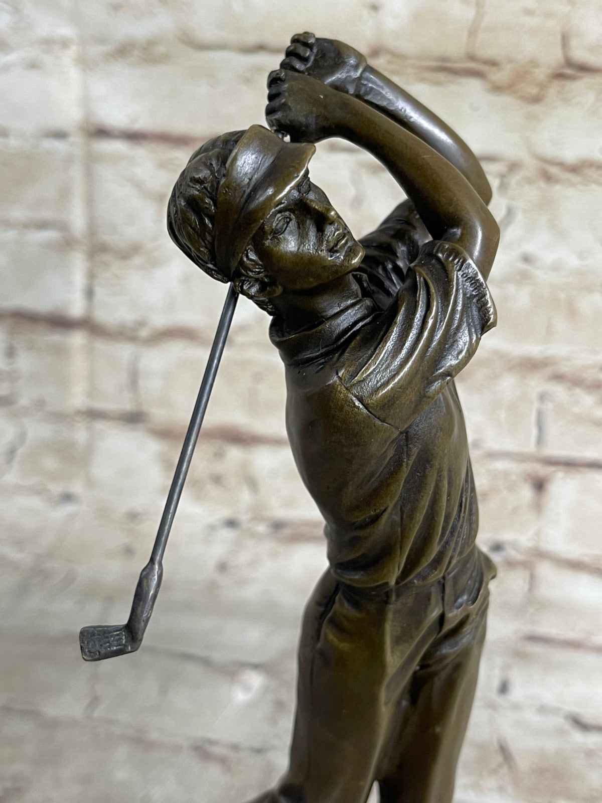 Golfer Golf Golfing Hand Made Sportsman Bronze Sculpture Statue Figurine Figur T