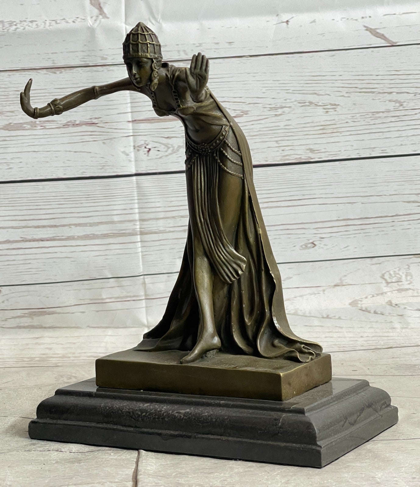 CHIPARUS SPANISH GYPSY DANCER BRONZE SCULPTURE FIGURINE ART DECO NOUVEAU MARBLE