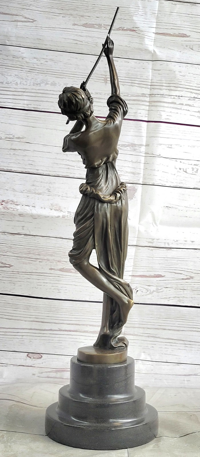 Handcrafted Museum Quality Classic Artwork Flue Player Bronze Sculpture Decor