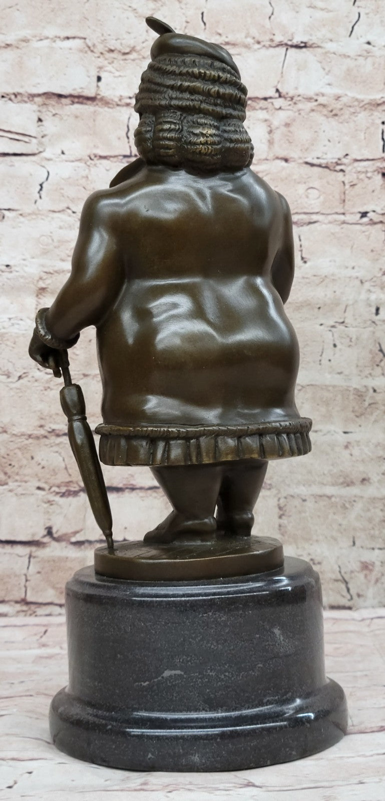 Fernando Botero bronze sculpture of English Lady finished in dark brown patina