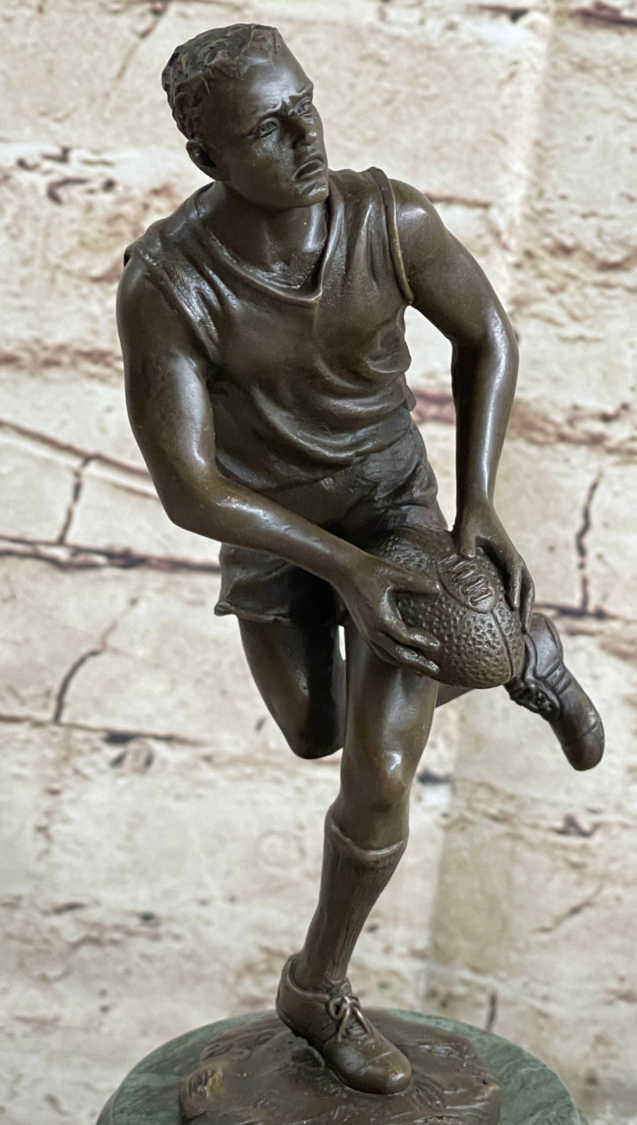 Handcrafted bronze sculpture SALE Trophy Player Football Rugby League Union