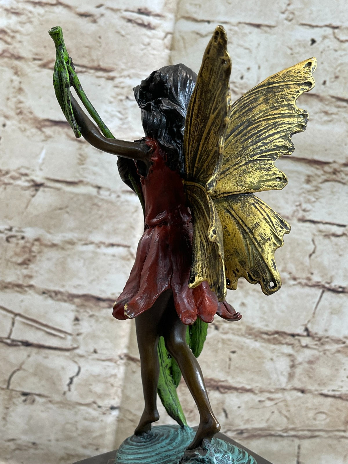 Tall Fairy Angel Multi Color Patina Bronze Sculpture Hot Cast Mythical Figurine