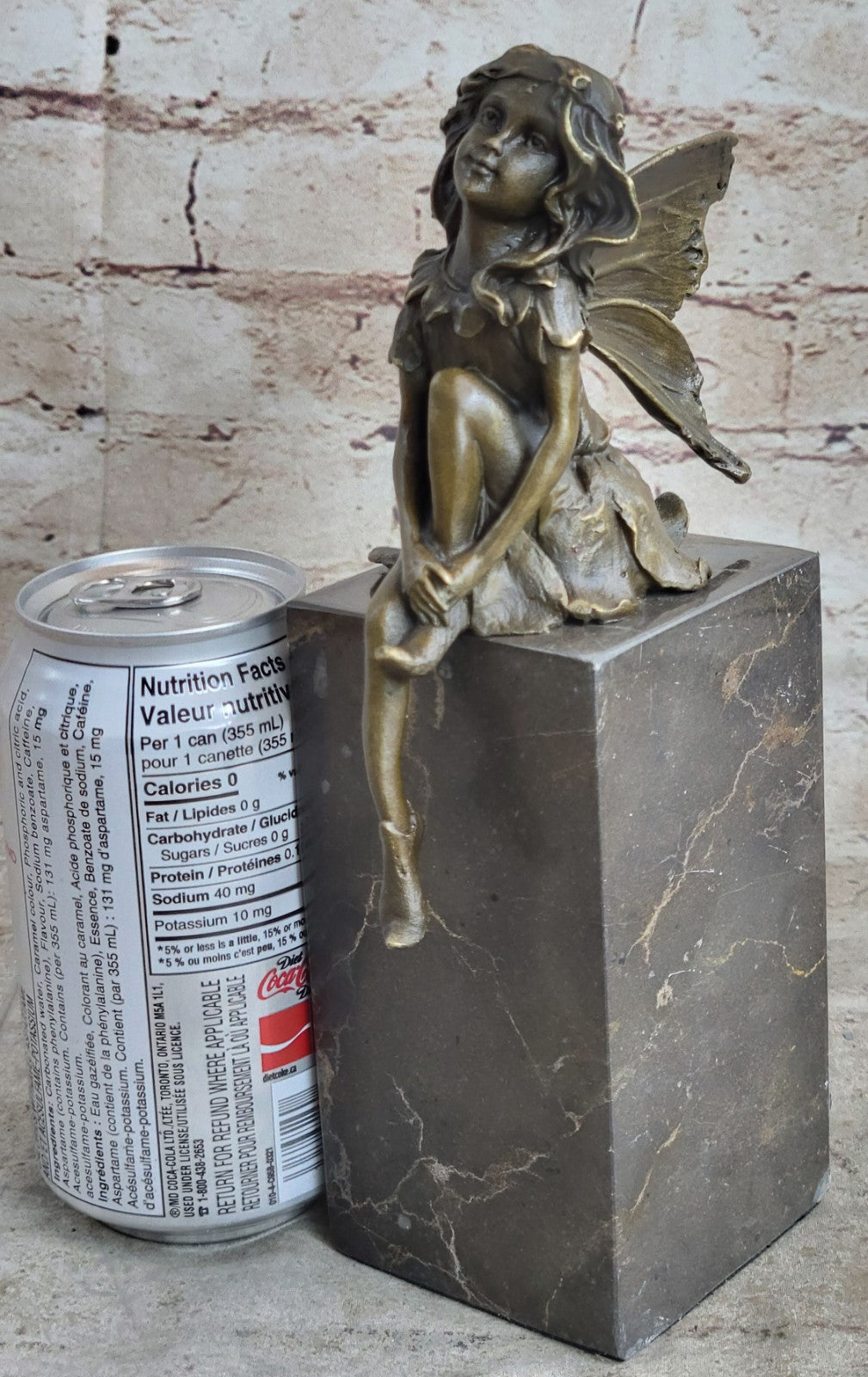 ART NOUVEAU BRONZE FAIRY BUTTERFLY Girl OLD BOOKEND BOOK ENS MARBLE BASE SCULPTU