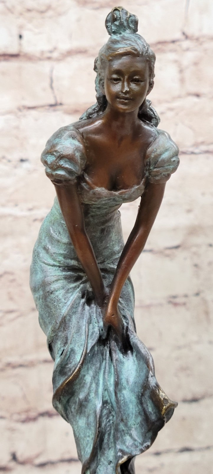 Hot Cast Handcrafted Art Nouveau Female Maiden by Milo Bronze Sculpture Statue