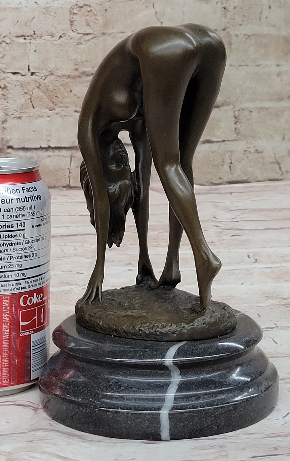 Bronze Sculpture Signed Original Hot Cast Nude Girl By Cesaro Statue Figurine