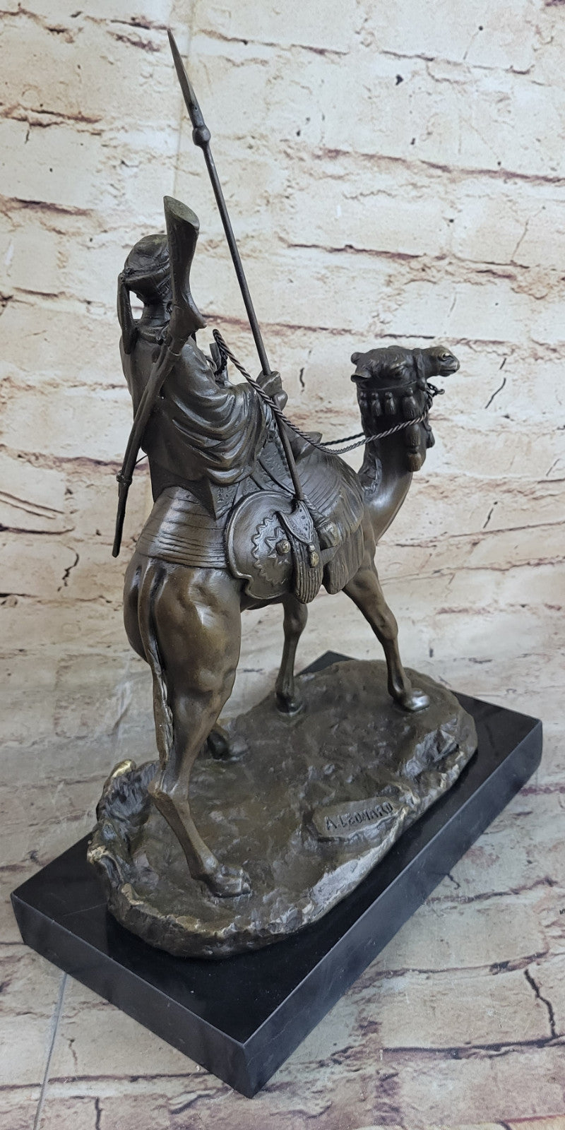 Arab Camel Rider Bronze Sculpture Home Office Decoration Hand Made Figurine SALE