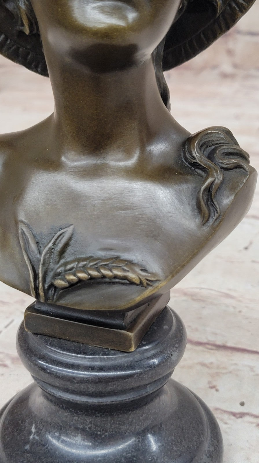Handcrafted bronze sculpture SALE Bust Girl Sexy Nude Elegant Carrier Signed