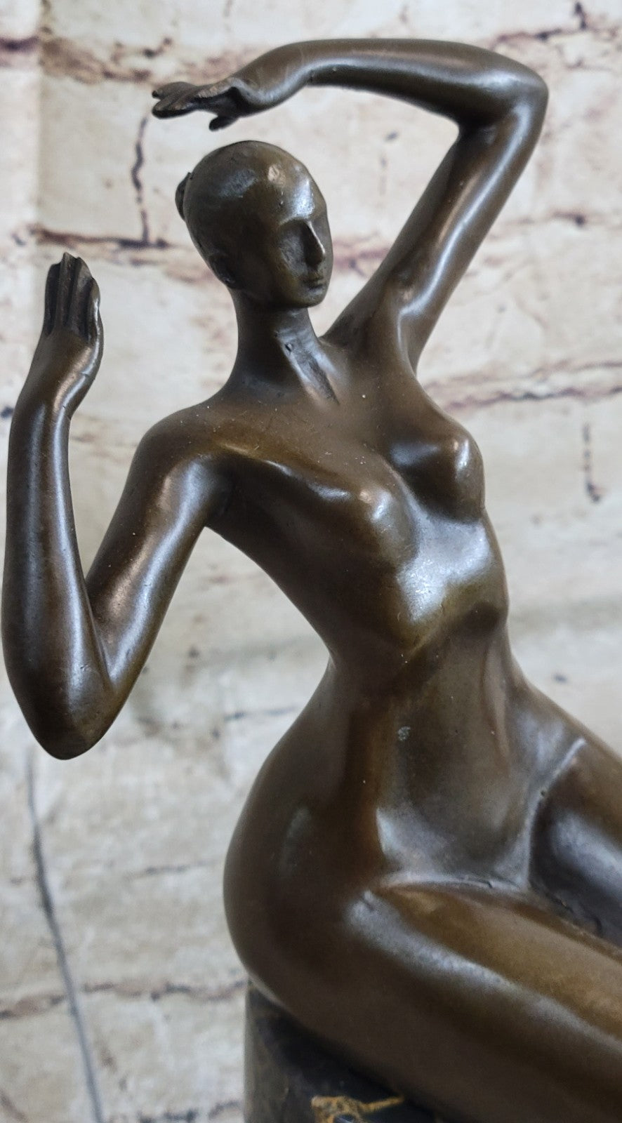 Modern Abstract Brutalist Cast Bronze Sculpture Female Figure Botero-style