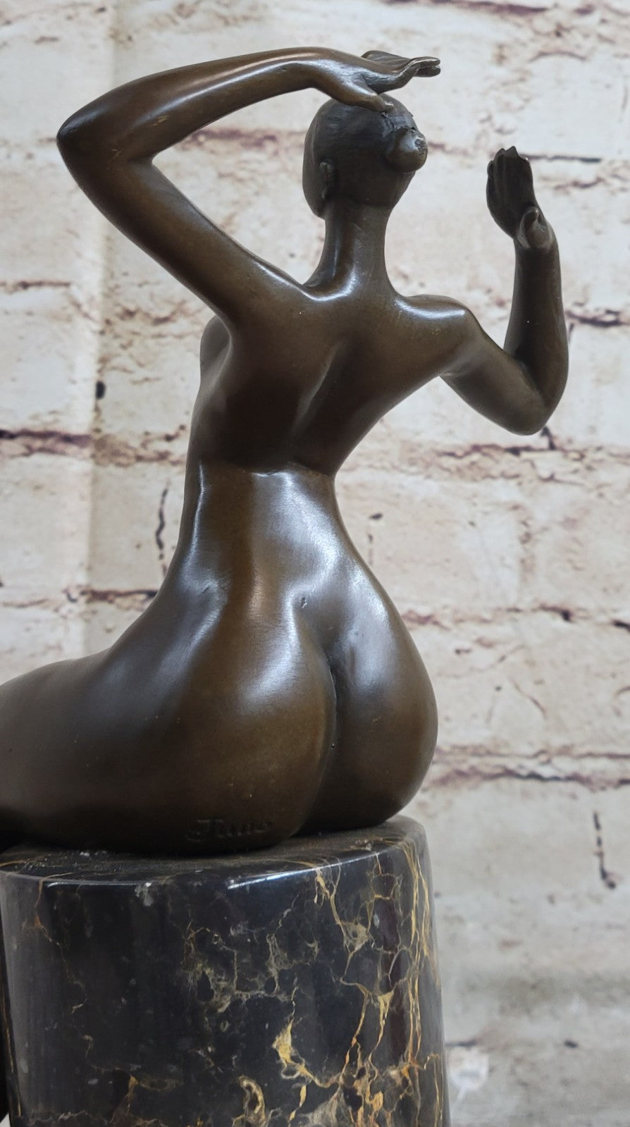 Modern Abstract Brutalist Cast Bronze Sculpture Female Figure Botero-style