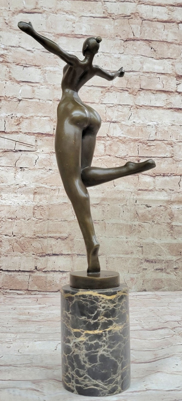Handcrafted bronze sculpture SALE Modern Abstract Girl Nude Cubism Juno Signed