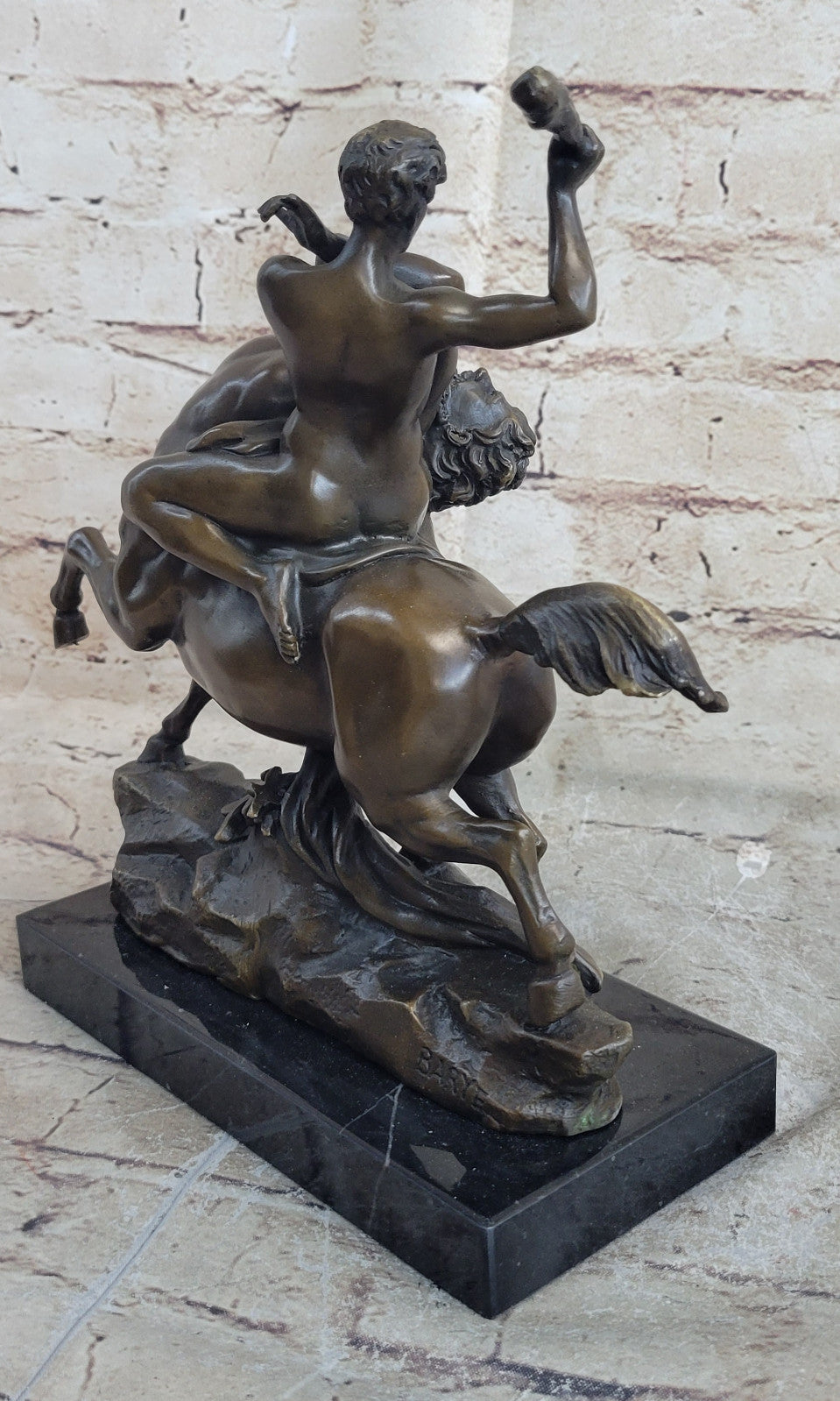 Theseus Slaying the Centaur Bronze Masterpiece by French Artist Barye Hot Cast