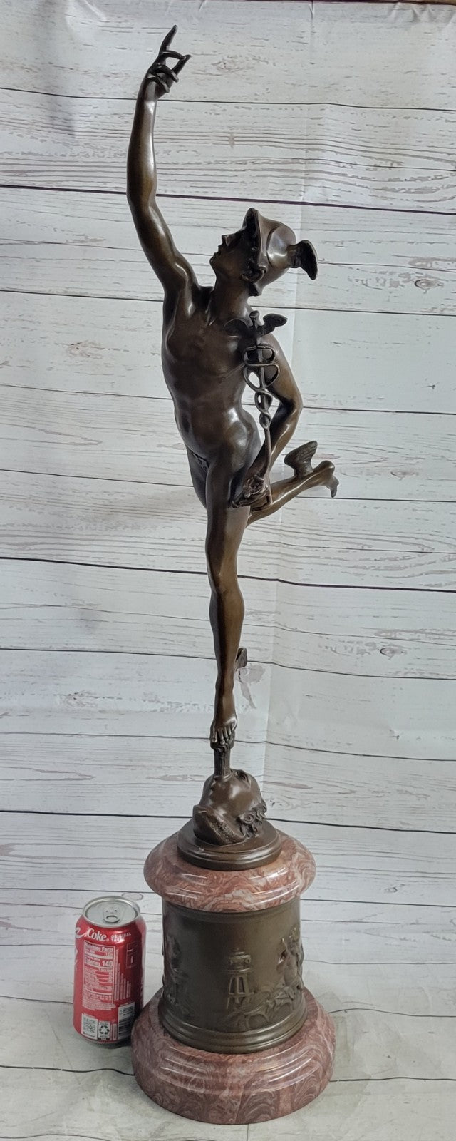 Extra Large Hot Cast Bronze Sculpture: Hermes Flying Mercury by Milo - Signed Original Artwork