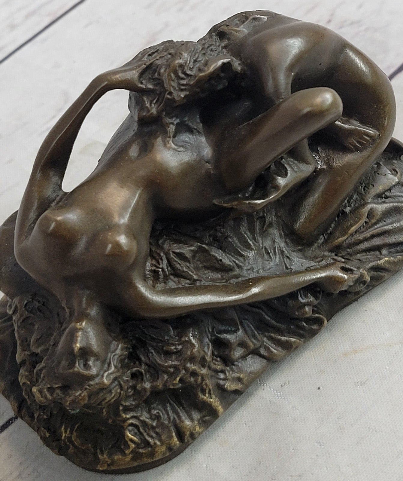 Collector Edition Two Nude Women Lovers Erotic Bronze Sculpture Figurine Deco