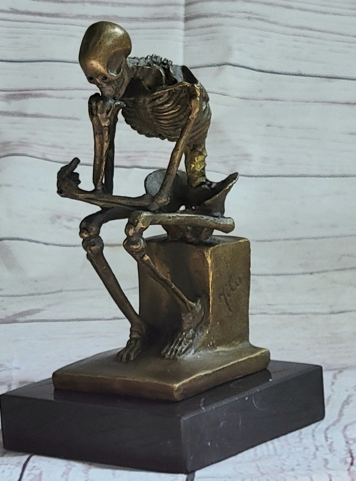 Hot Cast Original Vienna Bronze Tribute to Rodin Thinker Bronze Sculpture Gif