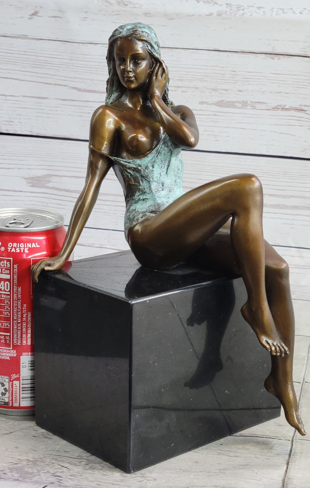 Nude Girl Real Bronze Sculpture Hot Sexy Erotic Original Signed Home A