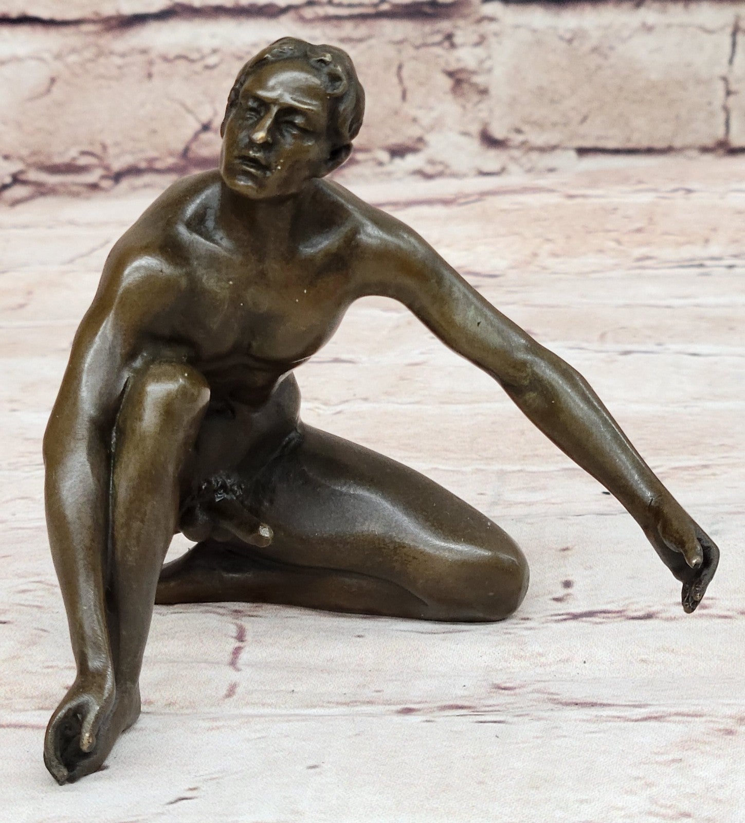 Original Patoue Nude Erotic Lost Wax Method Couple Bronze Sculpture Gift