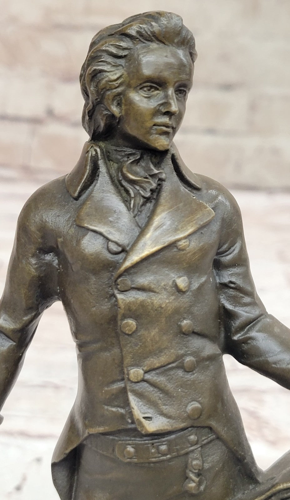 Statue of Thomas Jefferson and the Declaration of Independence inscription at the Jefferson Memorial, Washington