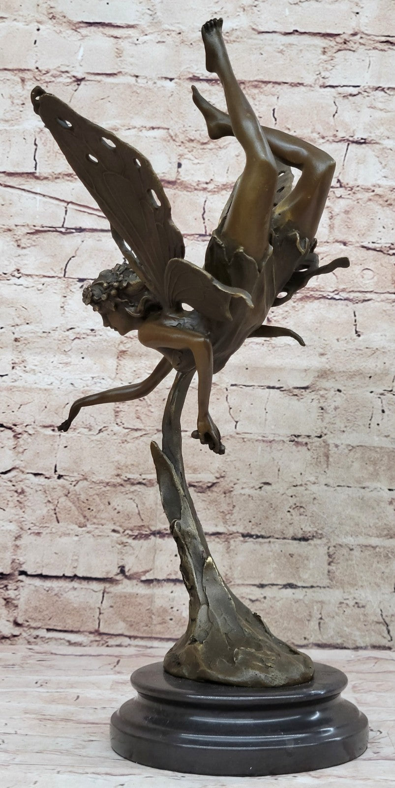 Statue Sculpture Angel Fairy Art Deco Style Art Nouveau Style Solid bronze Decor