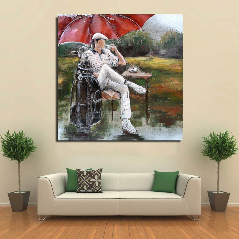 3D Golfer Painting wall art modern wall Art French home decor Indoor/Outdoor