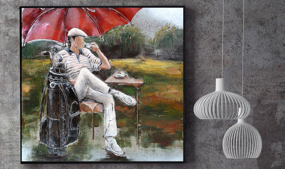 3D Golfer Painting wall art modern wall Art French home decor Indoor/Outdoor