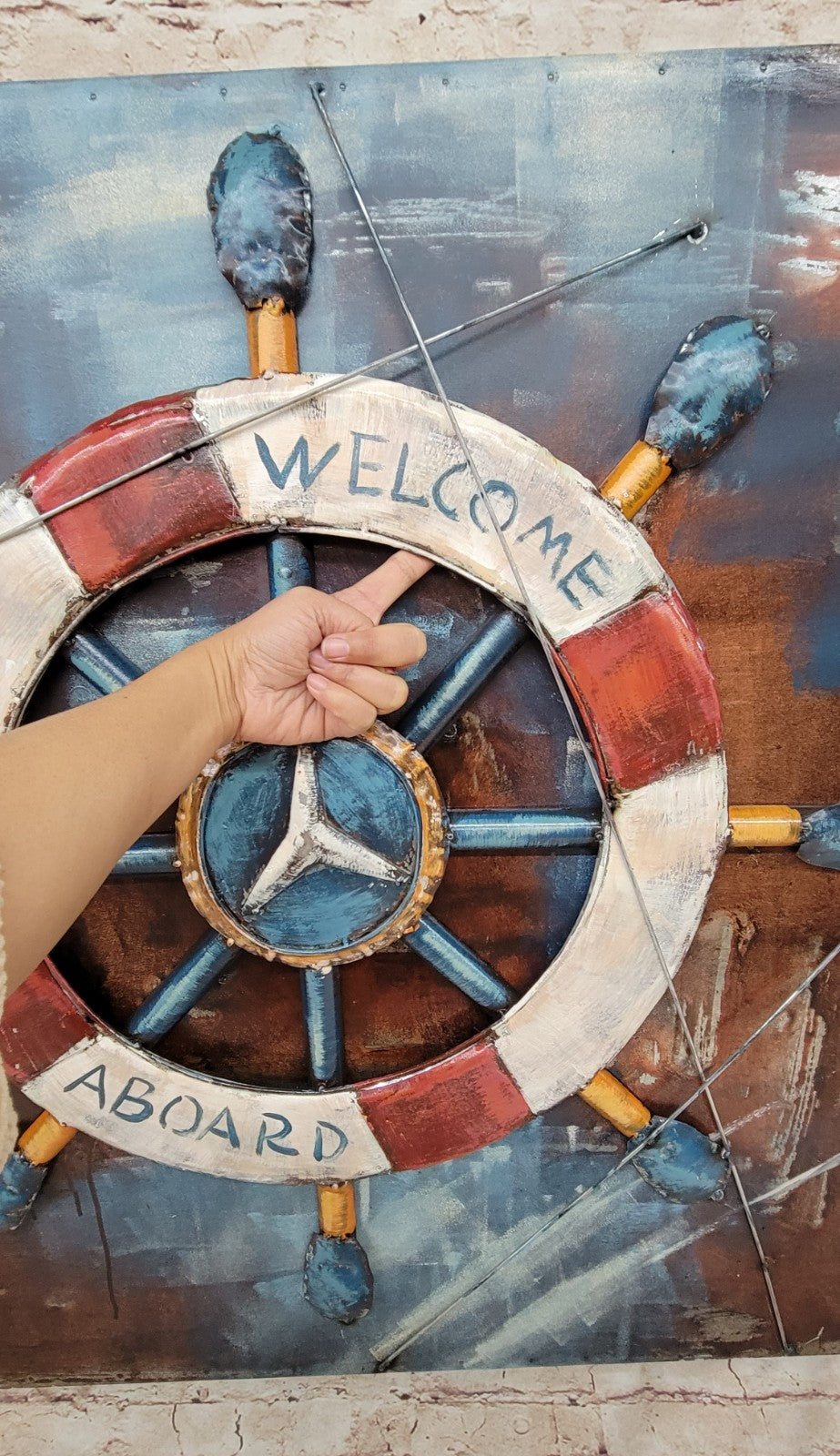  DiaLFa Coastal Canvas Wall Art Retro Boat Anchor